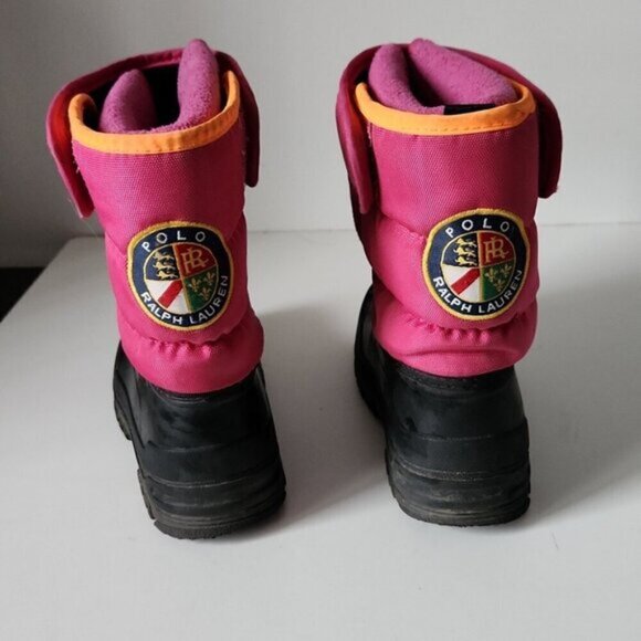 POLO RALPH LAUREN | Damien Winter Snow Boots pink black girls sz 10 - Picture 3 of 5